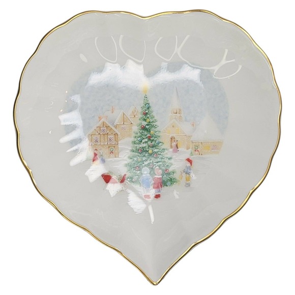 Mikasa Merry Christmas Bone China Dish Bowl Candy Relish Tray Plate Fx032 Japan - Picture 1 of 4
